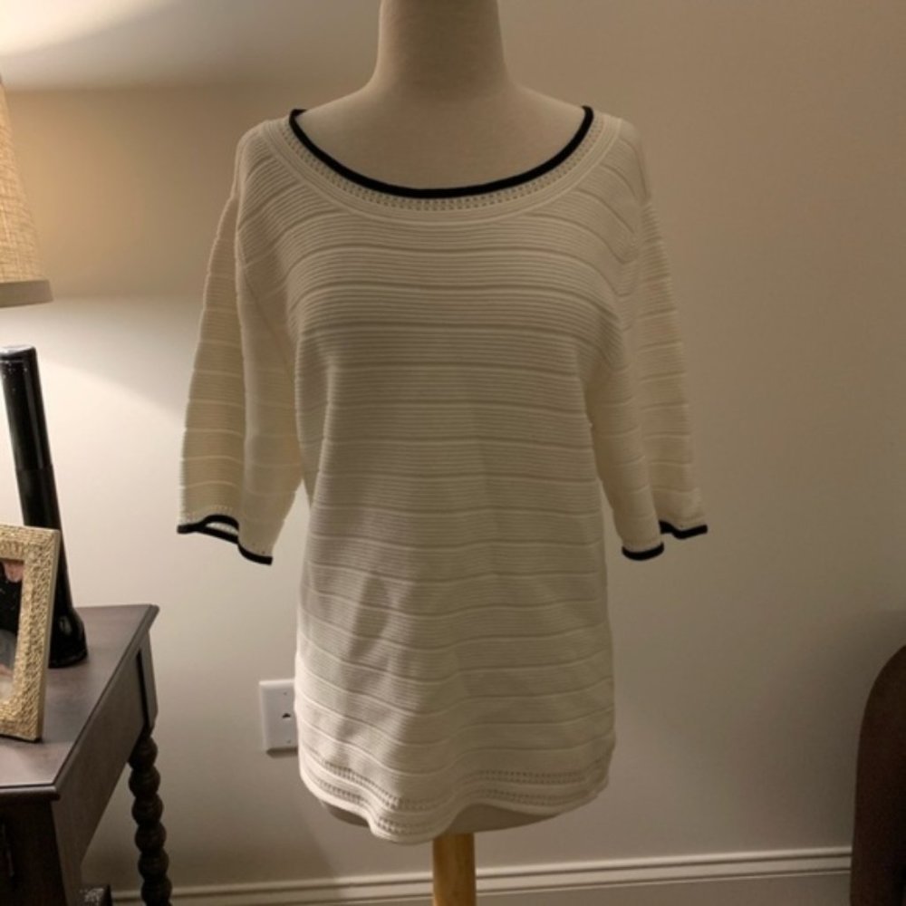 New York & Company Rayon Top White NWT